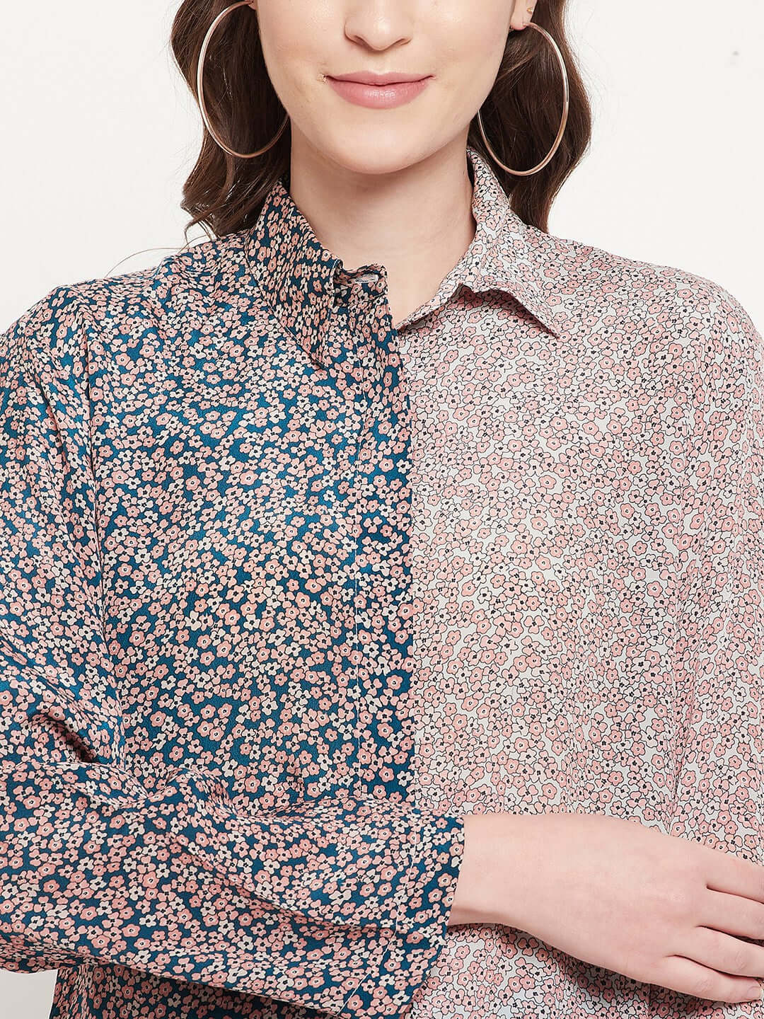 FLORAL PRINTED CHIFFON RAYON SHIRT