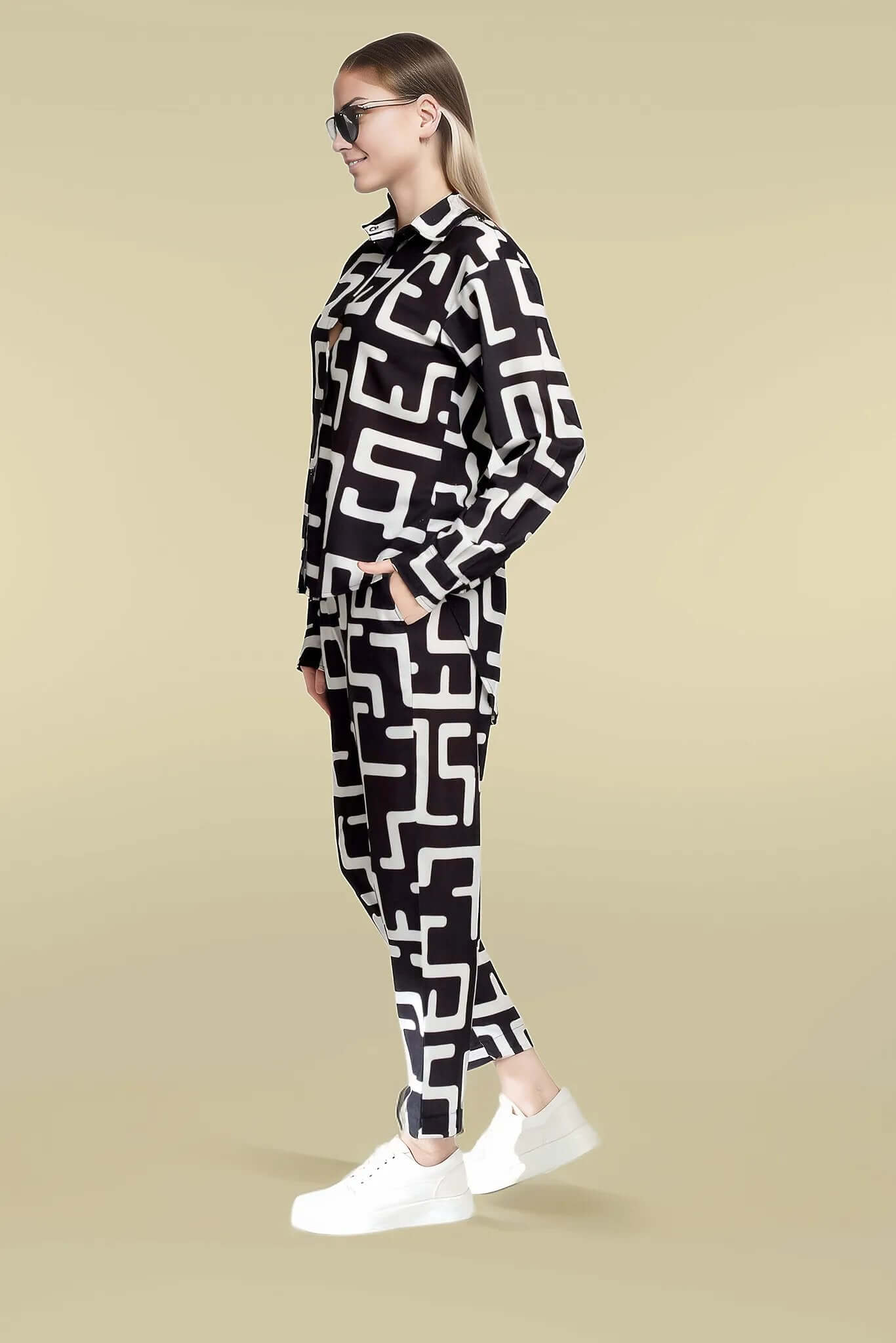 Modern Monochrome Printed Co Ords