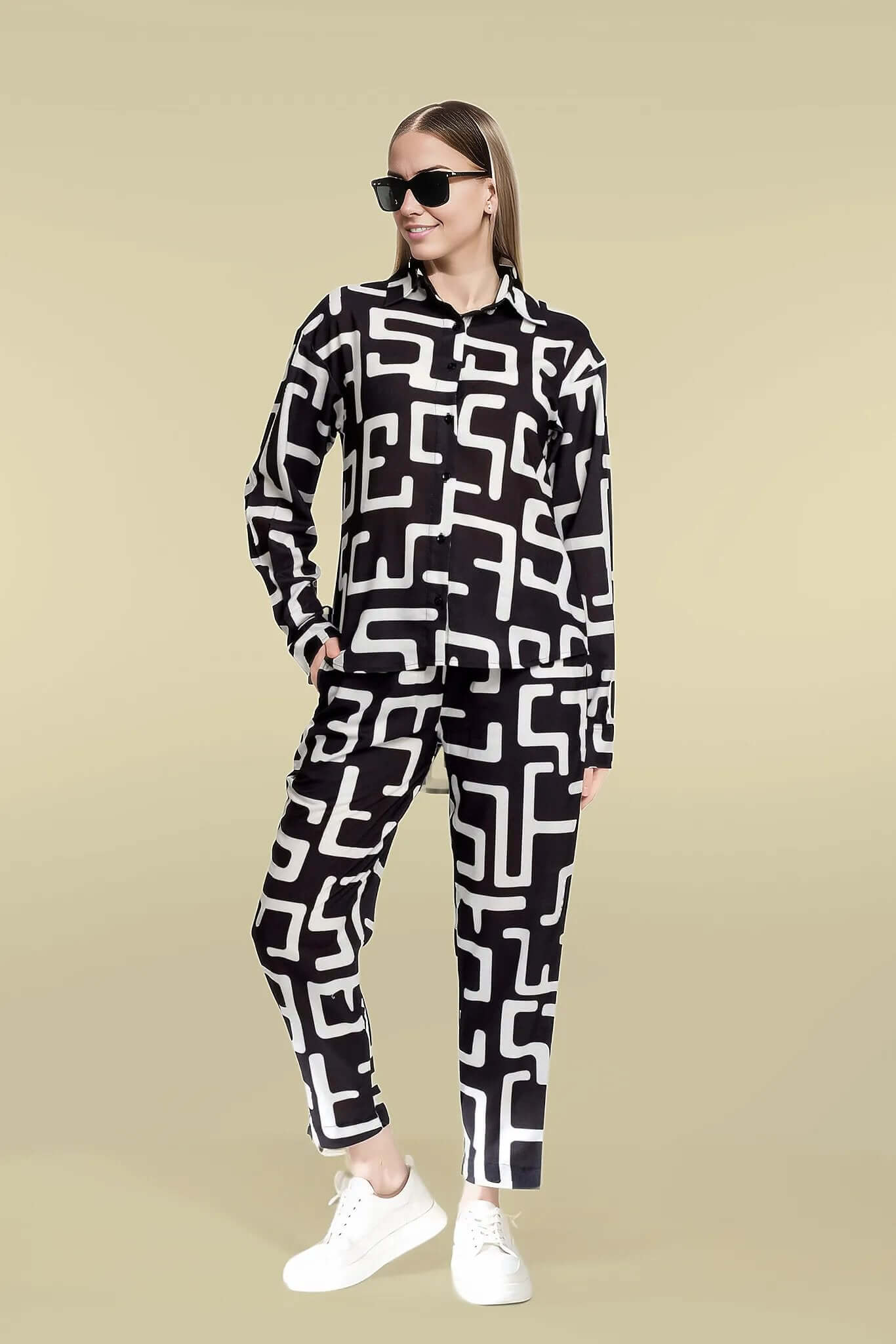 Modern Monochrome Printed Co Ords