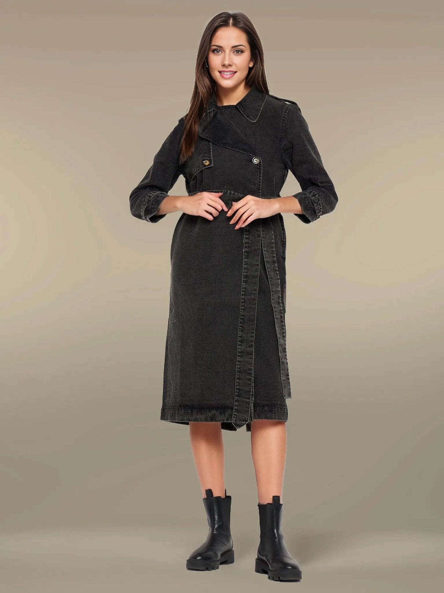 DENIM TRENCH COAT - Antimony