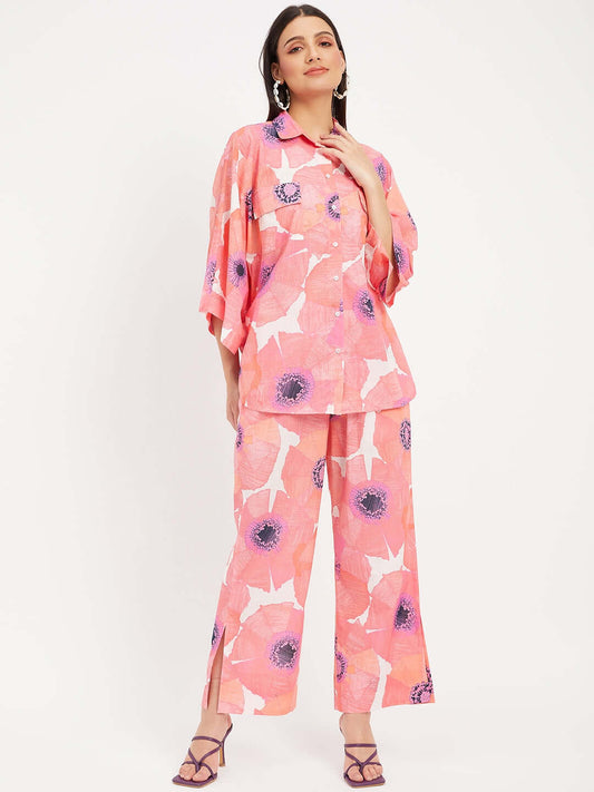 PINK FLORAL PRINTED CO-ORD