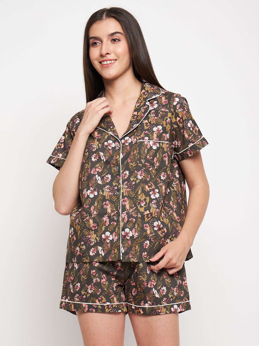 PRINTED NIGHT SUIT- Antimony