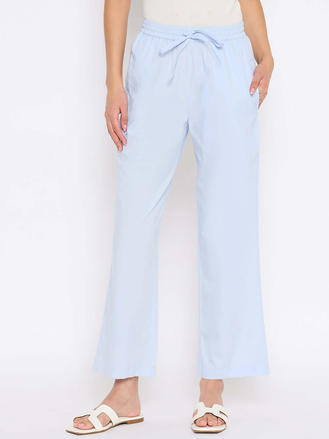 Women Straight-Fit Pant (Blue)