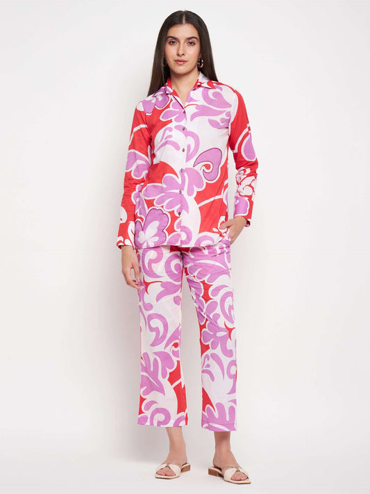 Women's Printed Cotton Co-ord set - Antimony