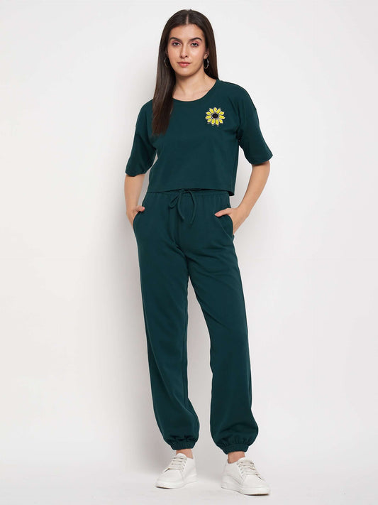 Solid Tracksuit Co-ord Set for Women - Antimony