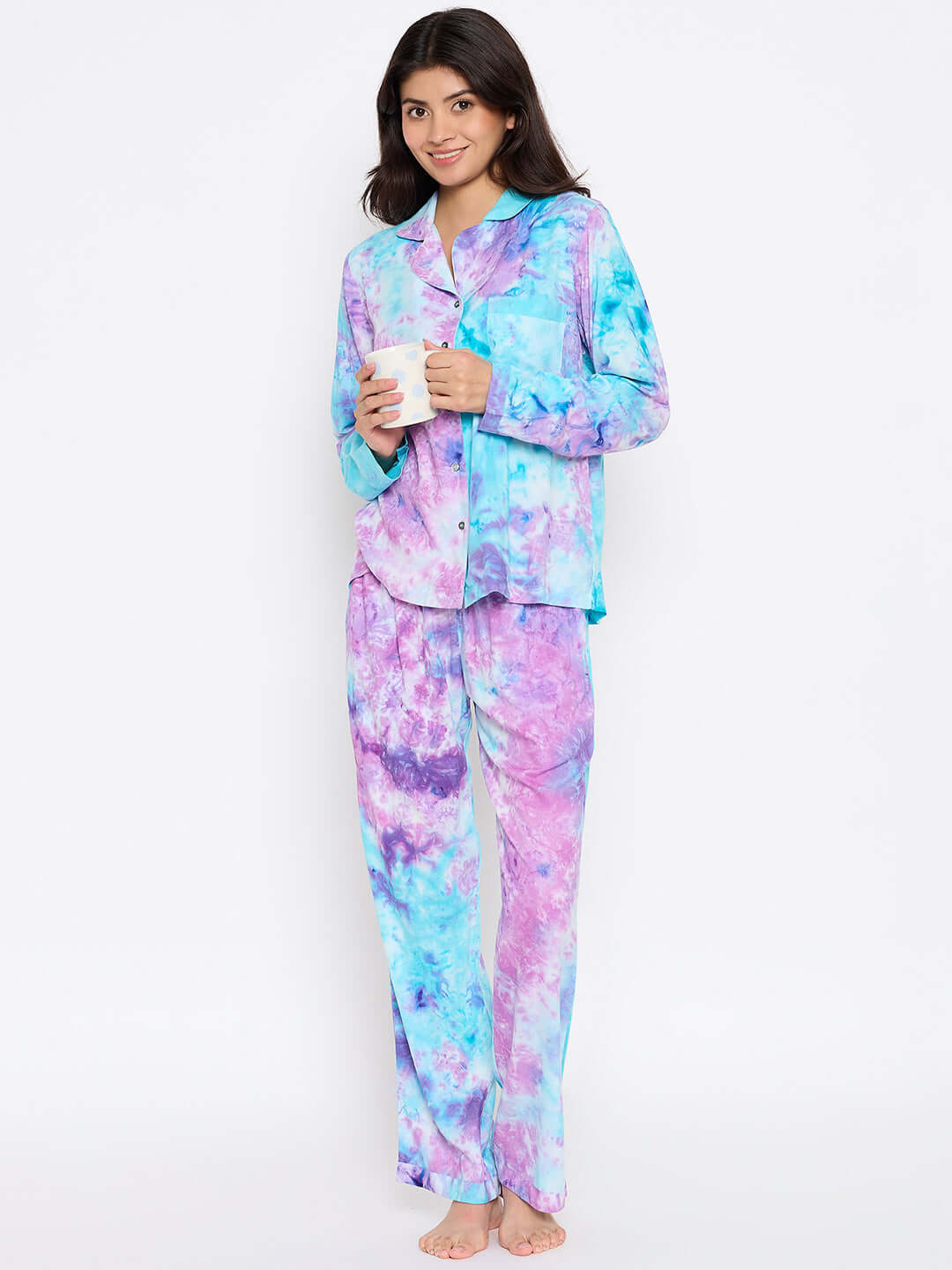 Tie Dye Printed Night suit Set for Women