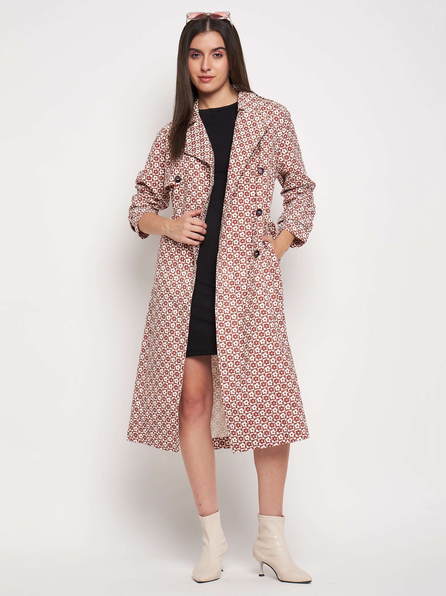 Women's cotton twill trench coat