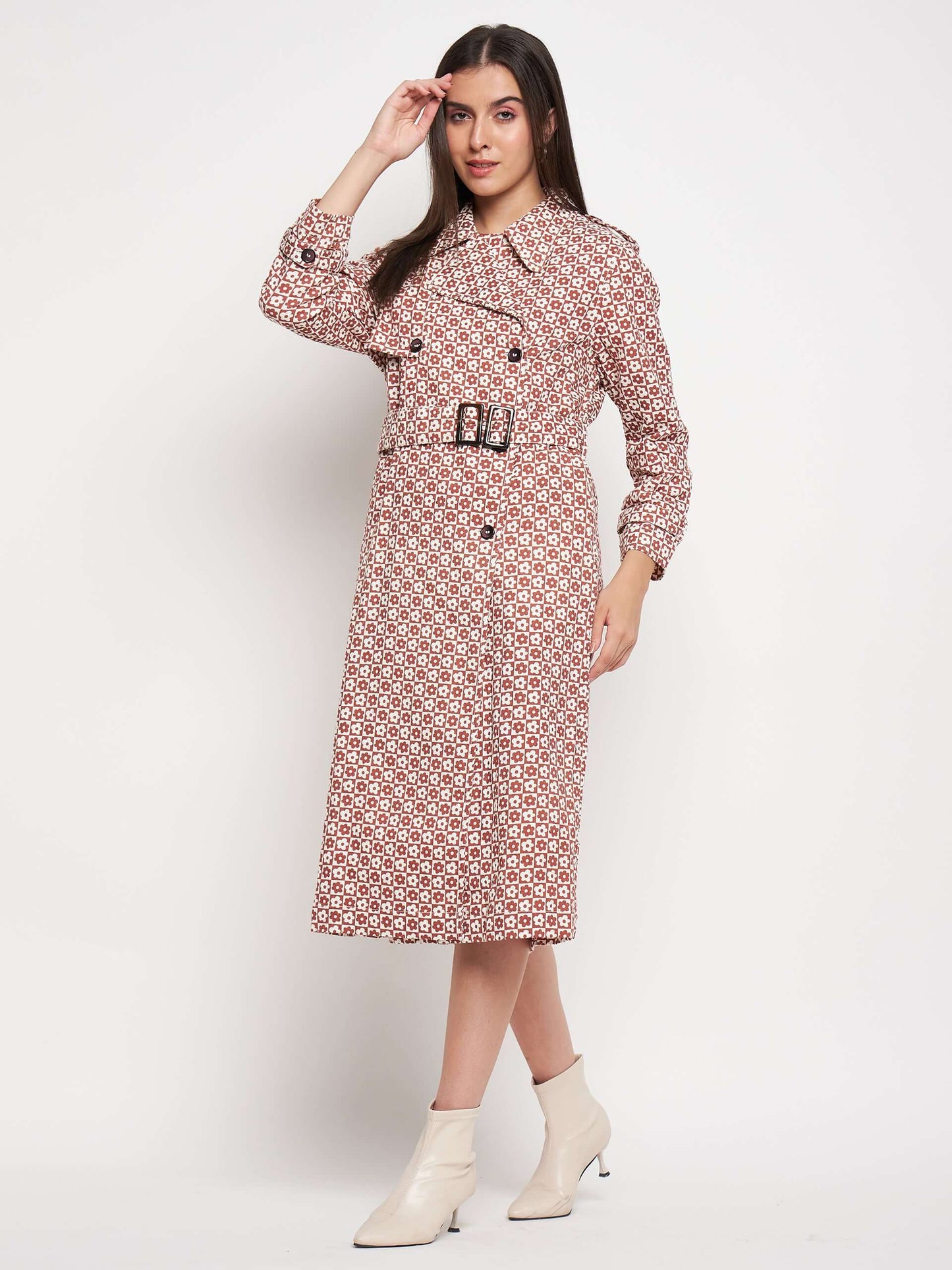 Women's cotton twill trench coat