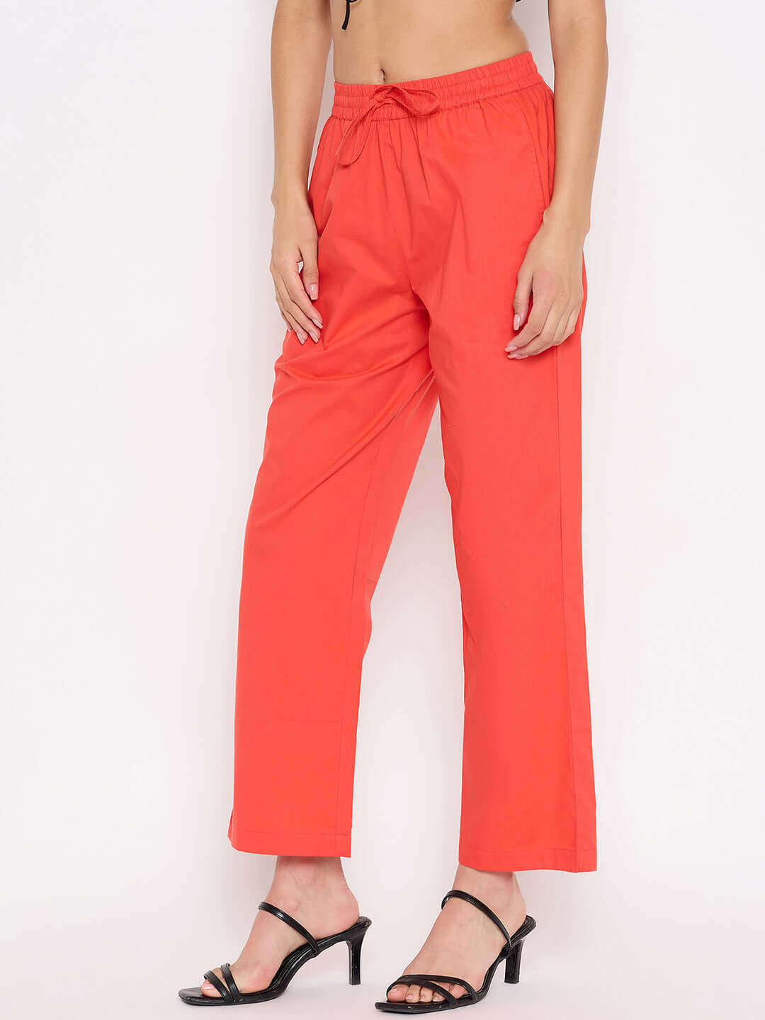 Women Orange Solid Pant