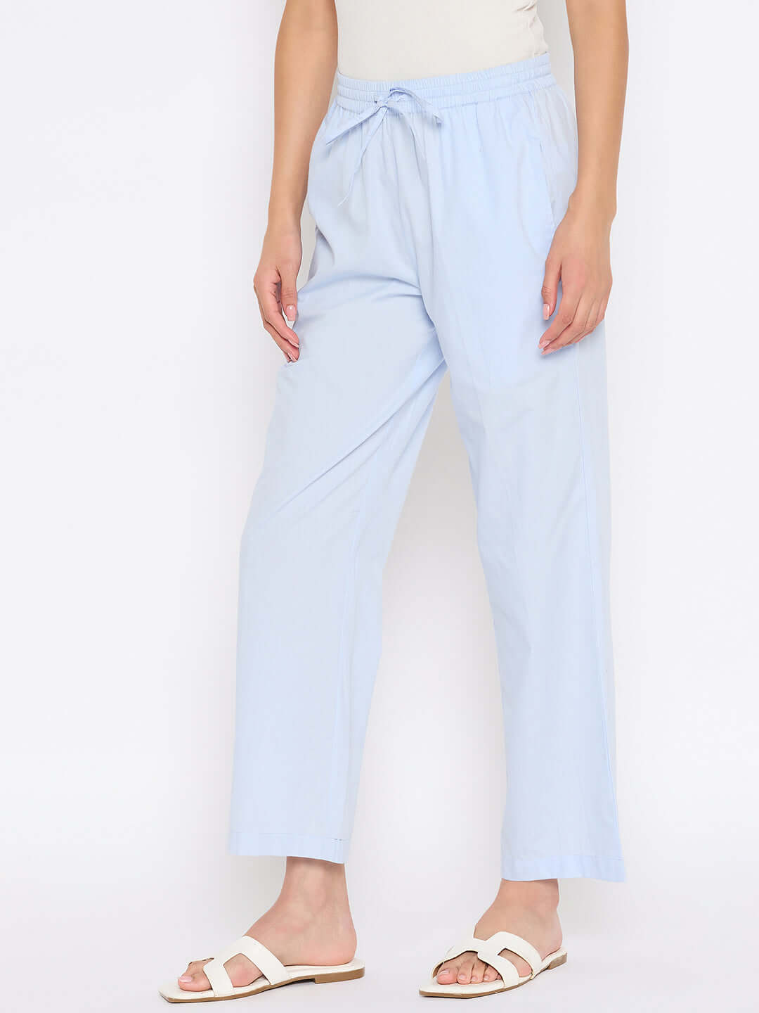 Women Straight-Fit Pant (Blue)