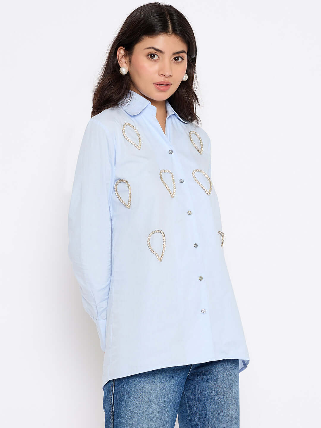 Long Sleeve Shirt with Handmade Embroidery