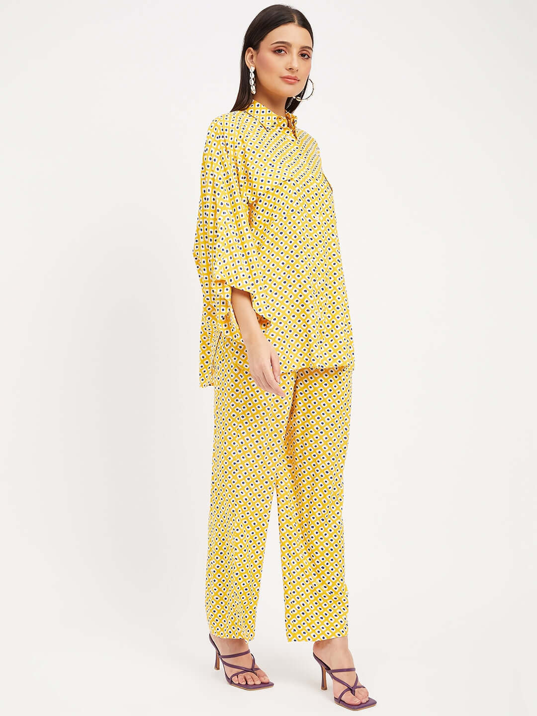 YELLOW PRINTED CO-ORD SETS | FREE SIZE - Antimony
