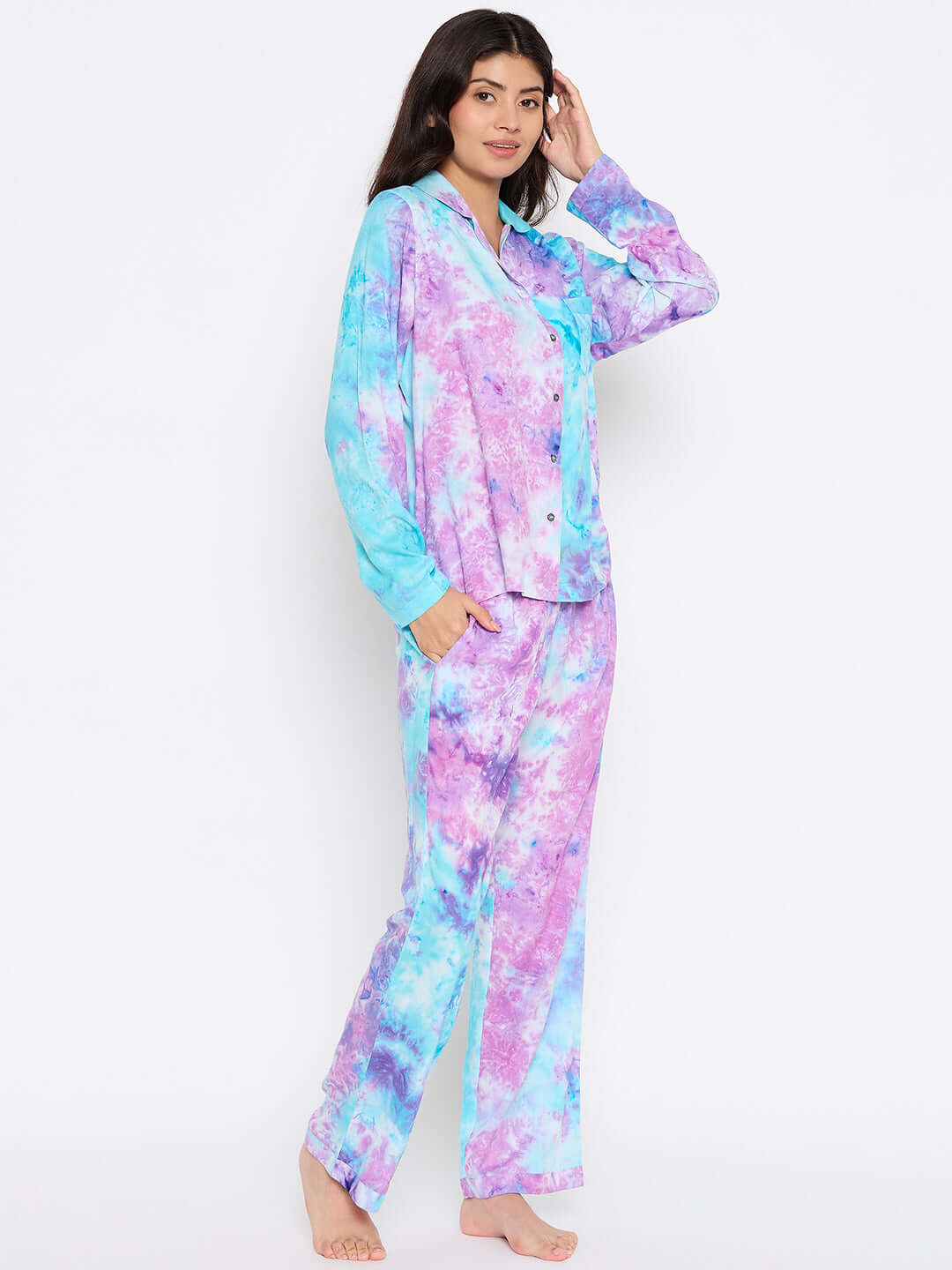 Tie Dye Printed Night suit Set for Women