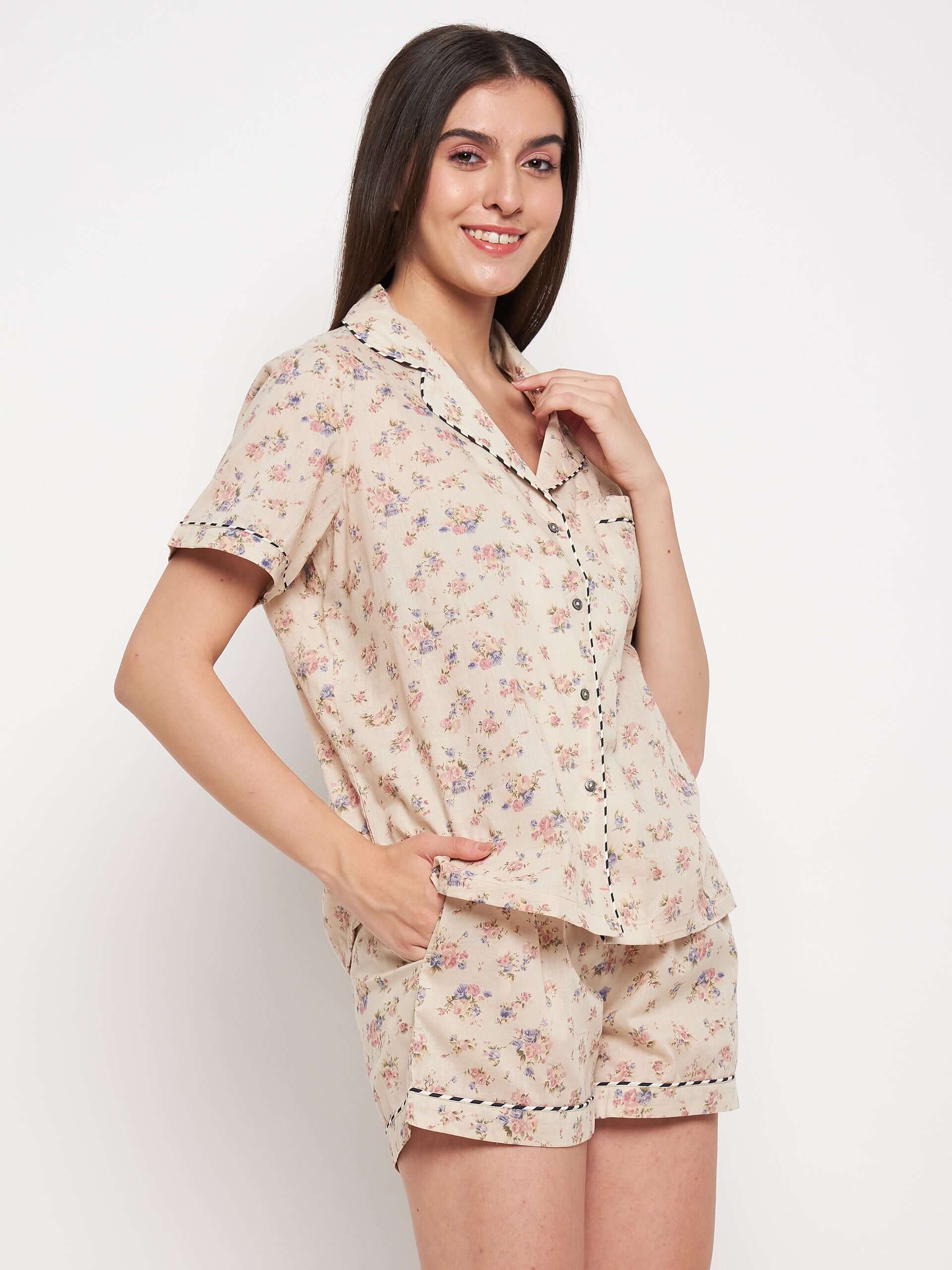 FLORAL PRINTED NIGHT SUIT - Antimony