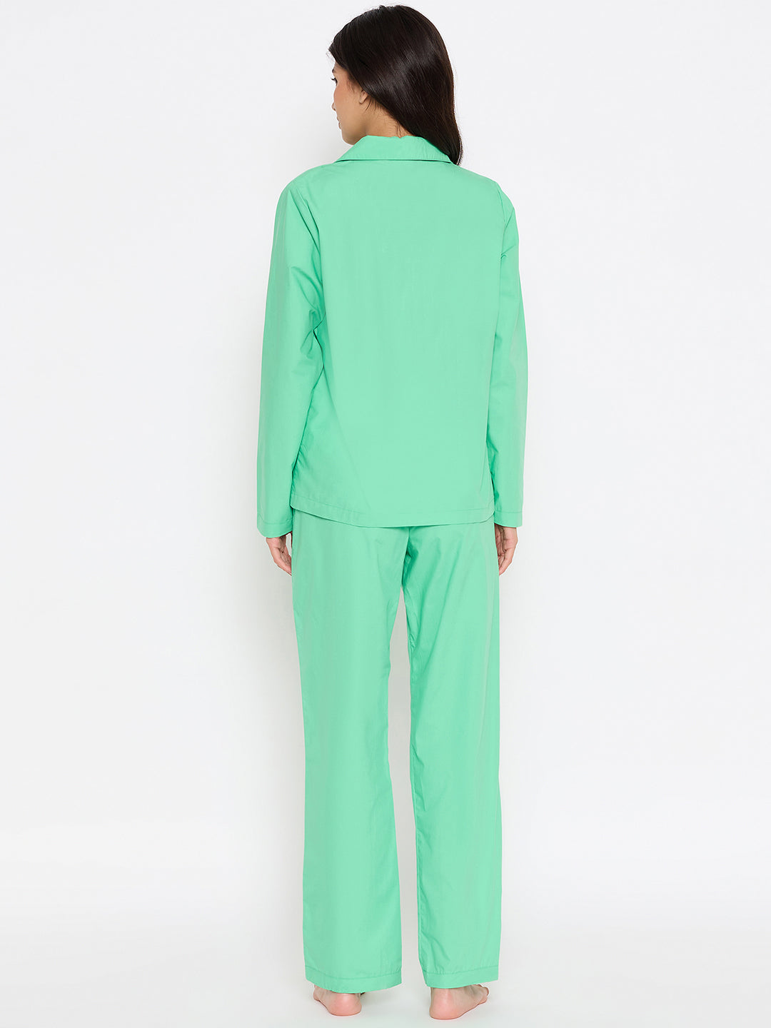 Solid Green Night Suit