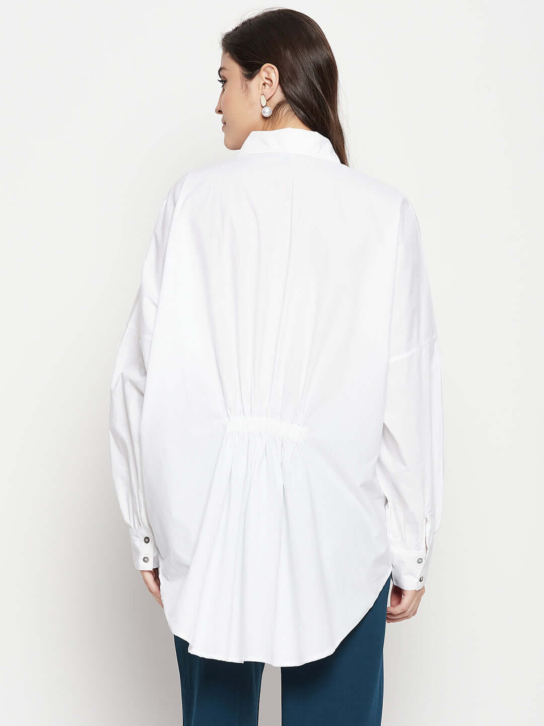 COTTON  WHITE SHIRT WITH PATCH EMBROIDERY - Antimony