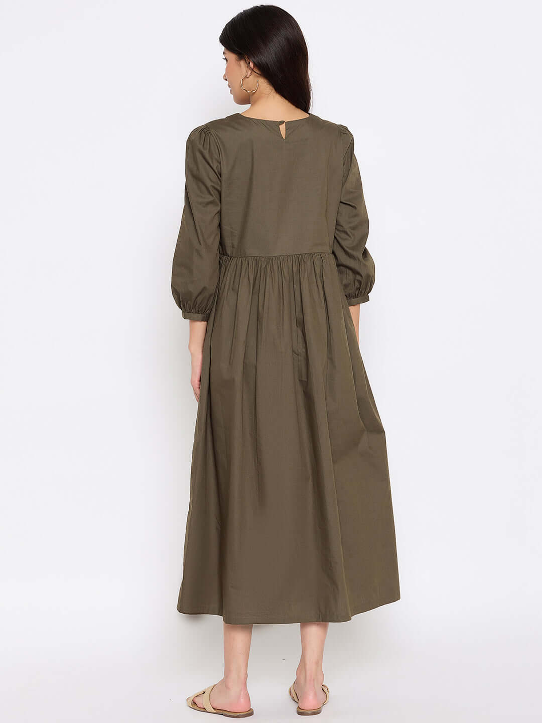 Olive Green Midi Dress