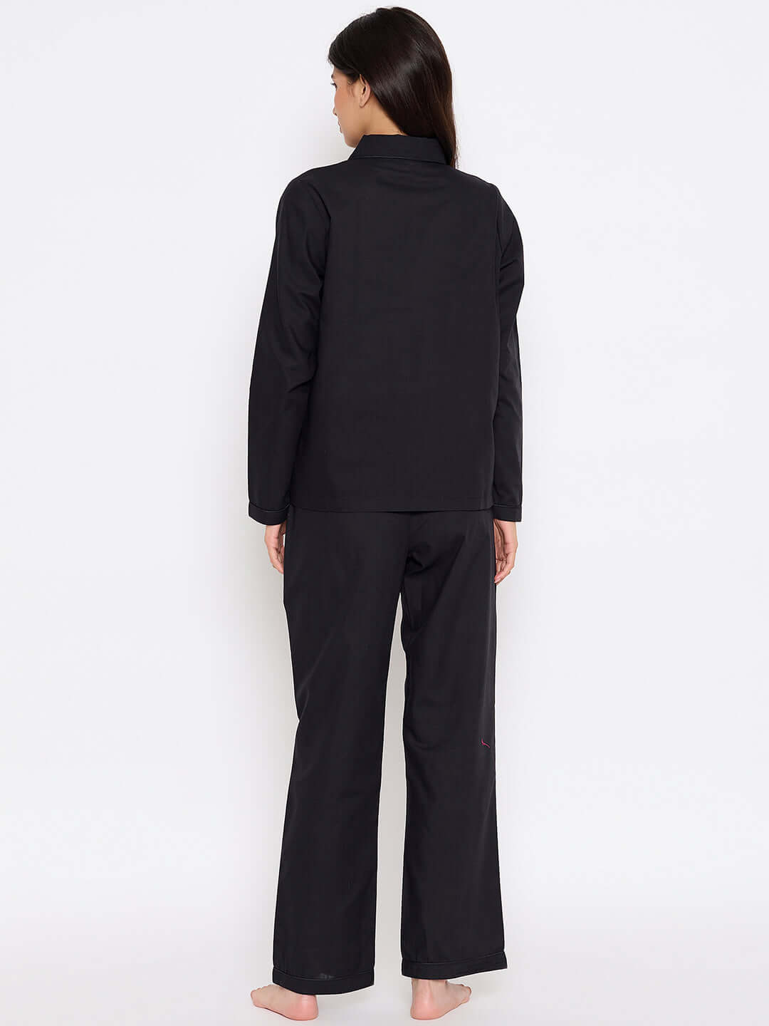 Solid Black Shirt Pant Night Suit