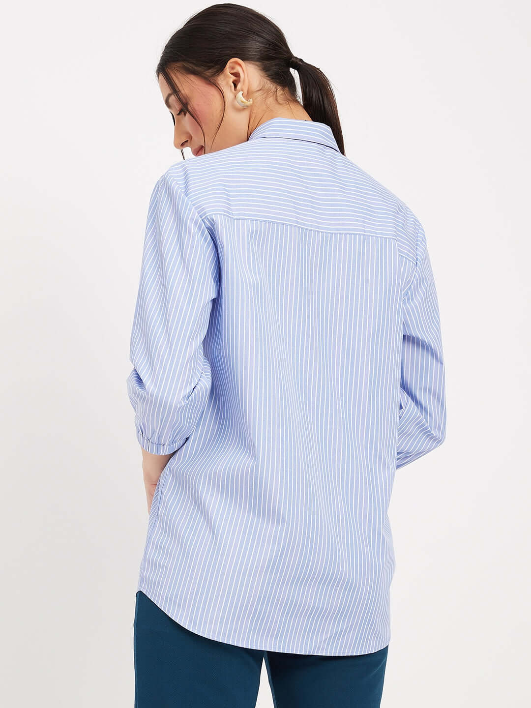 Women Regular Fit Striped Casual Shirt - Antimony