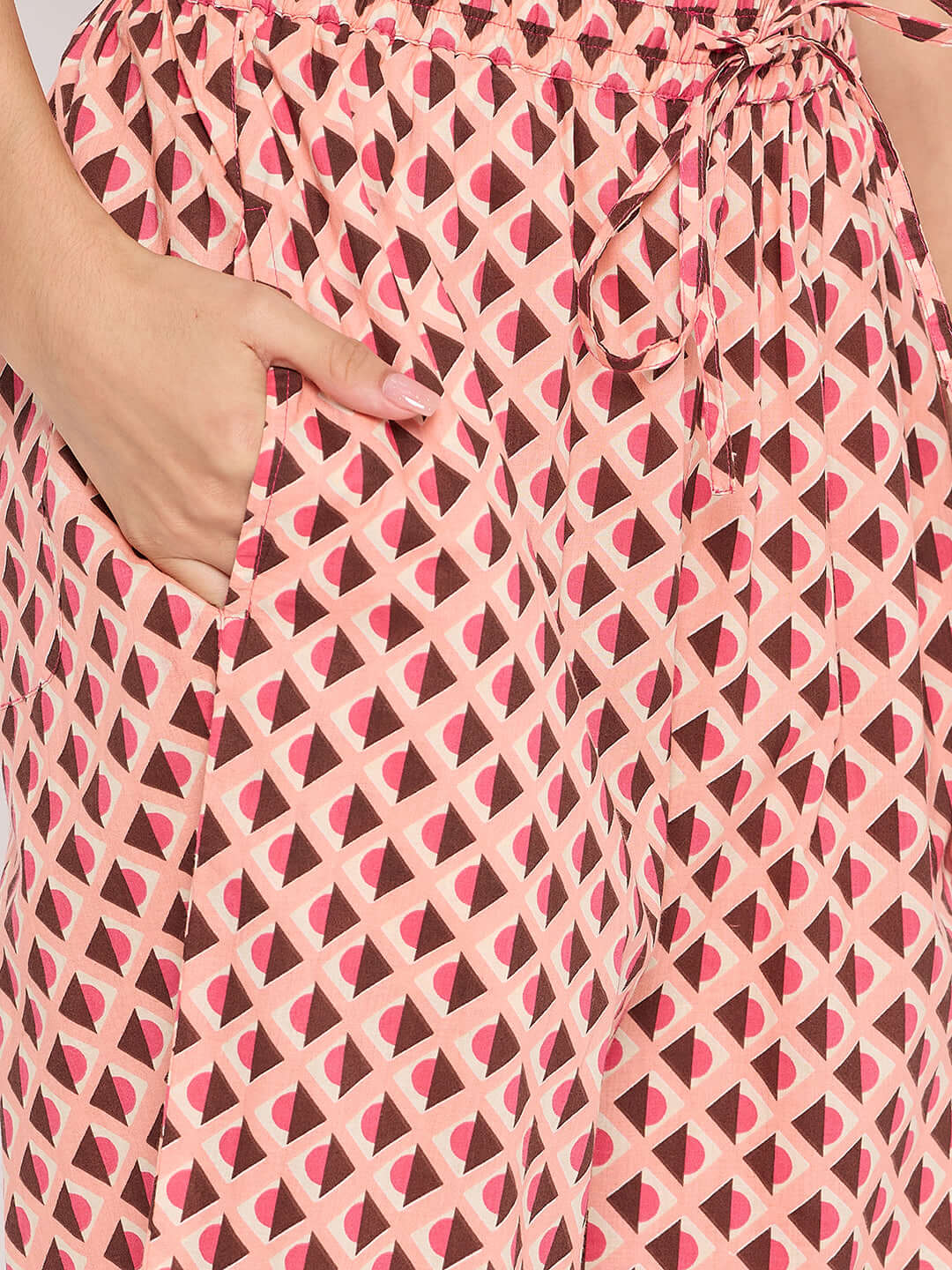 Women Pink Cotton Printed Co-ord Set