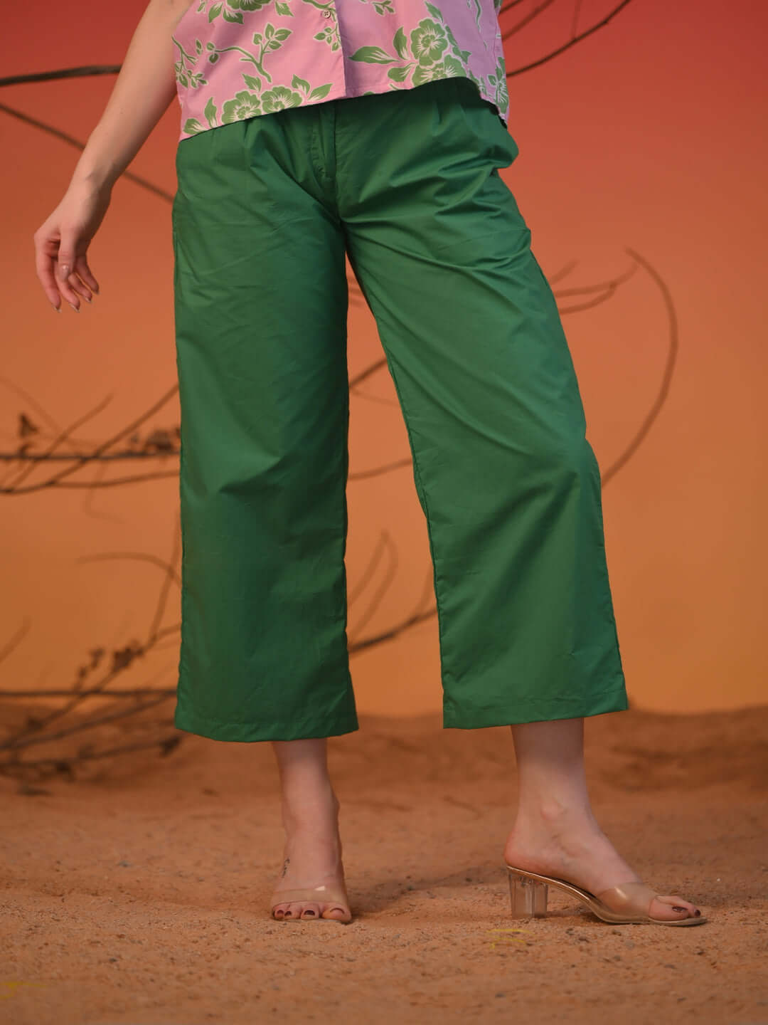 Women Emerald Breeze Wide-Leg Pants