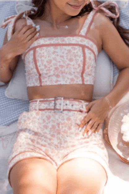 Floral Crop Top & Shorts Set