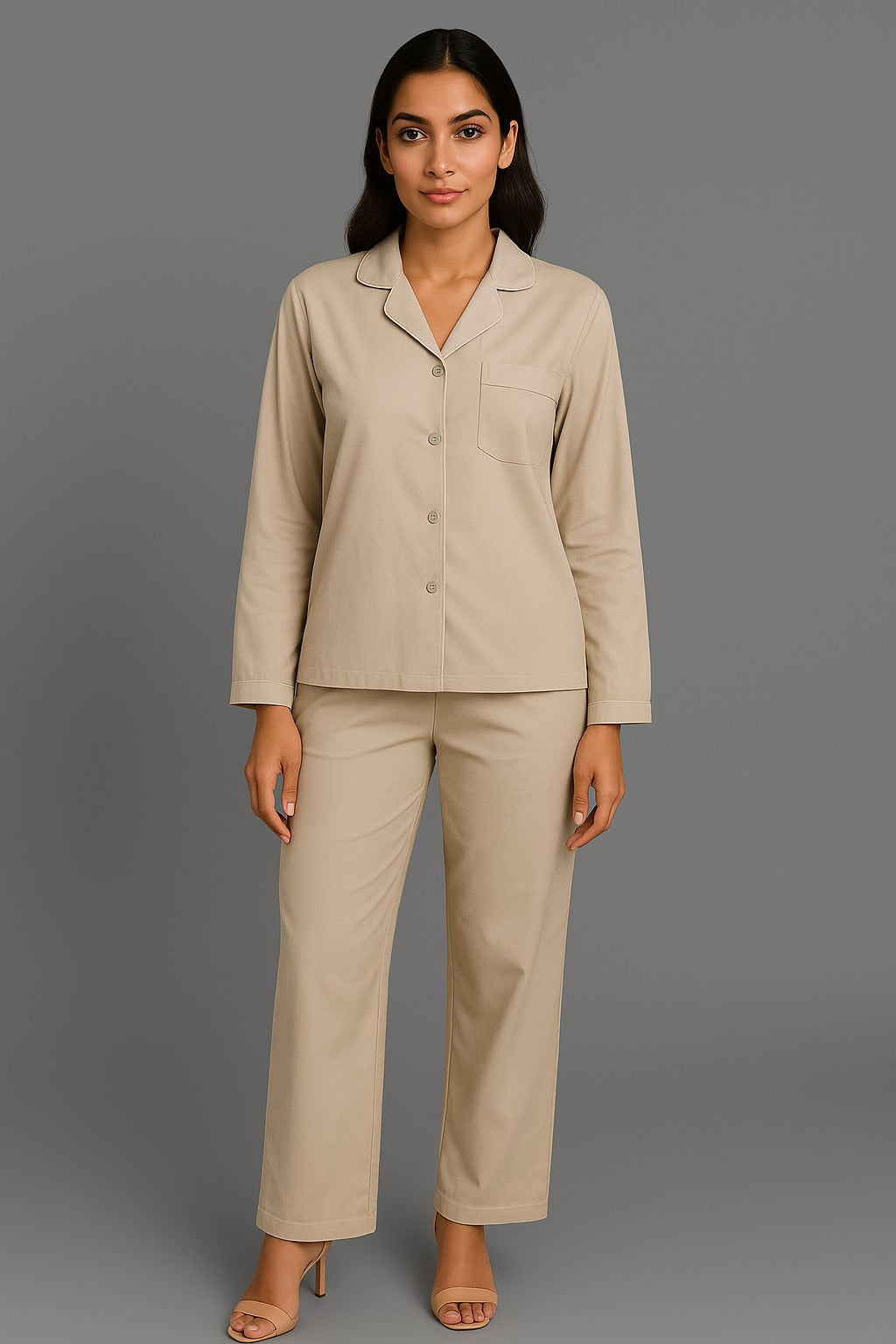 Beige Color Night Suit