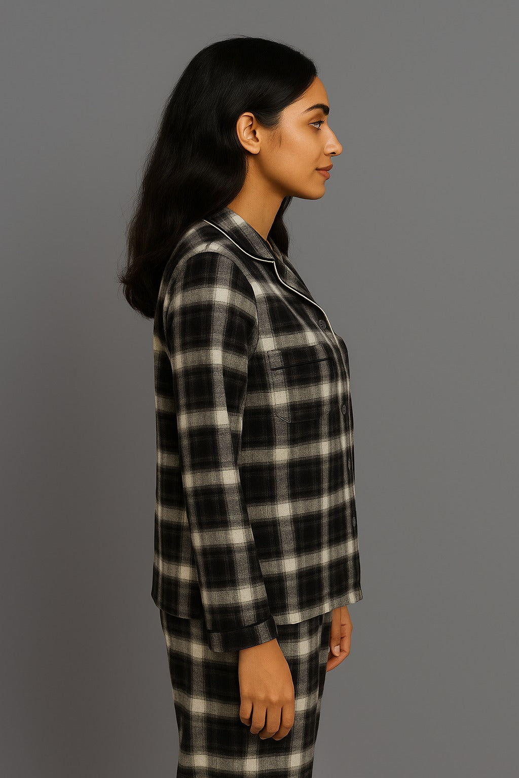 Women Checks Nightwear Set