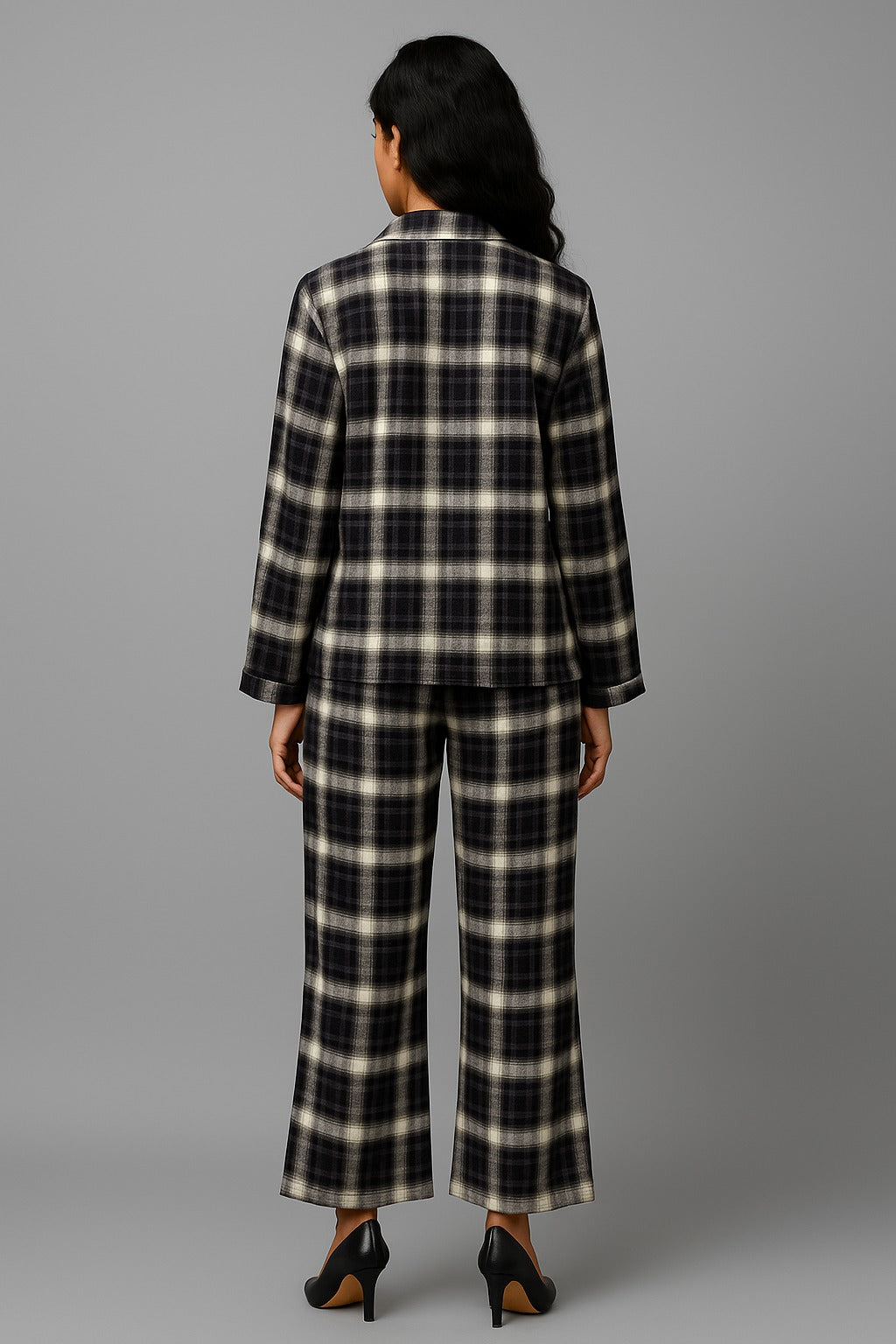 Women Checks Nightwear Set