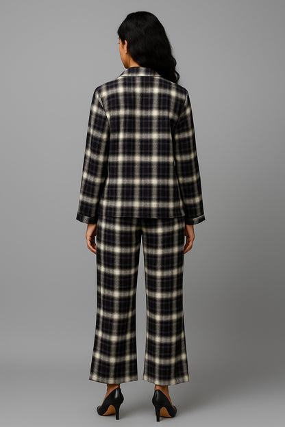 Women Checks Nightwear Set