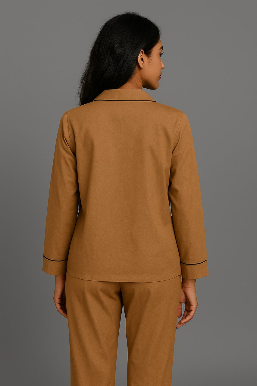 Solid Brown Colour Night Suit