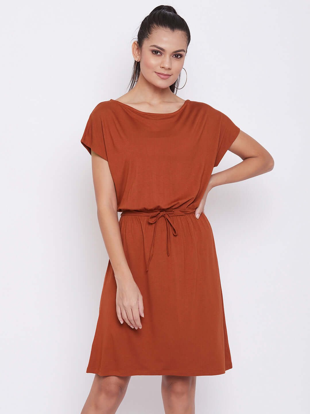 Women Rust Knee Dress