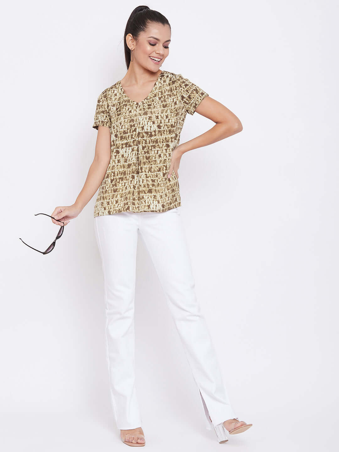 Women's Cotton Printed Regular Fit Tie & Dye T-Shirt