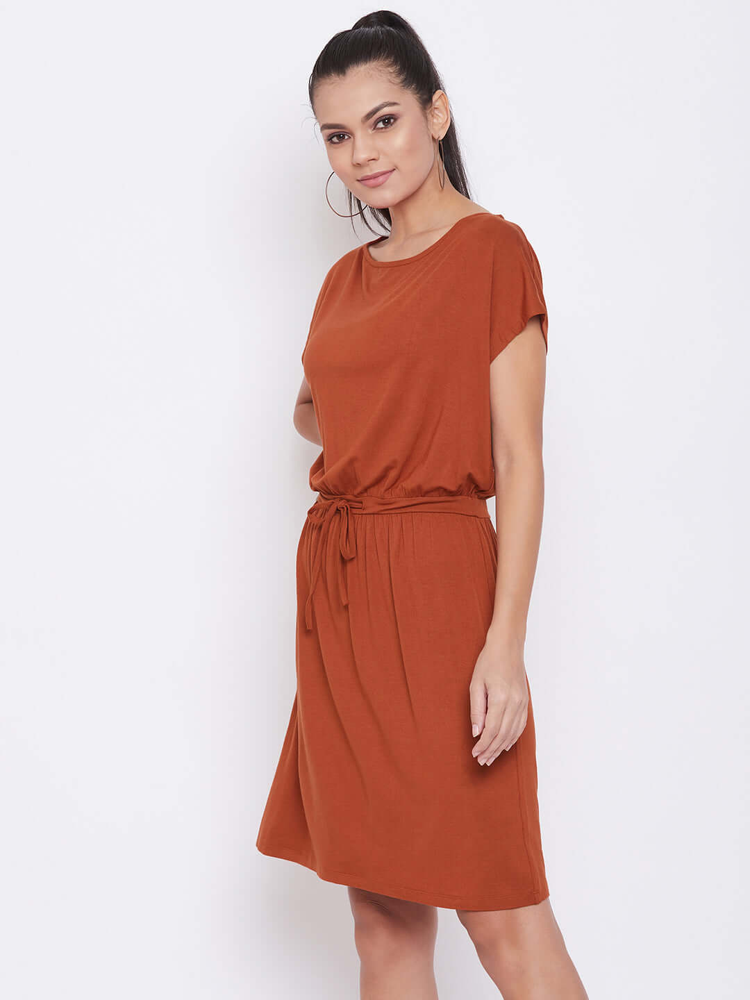 Women Rust Knee Dress