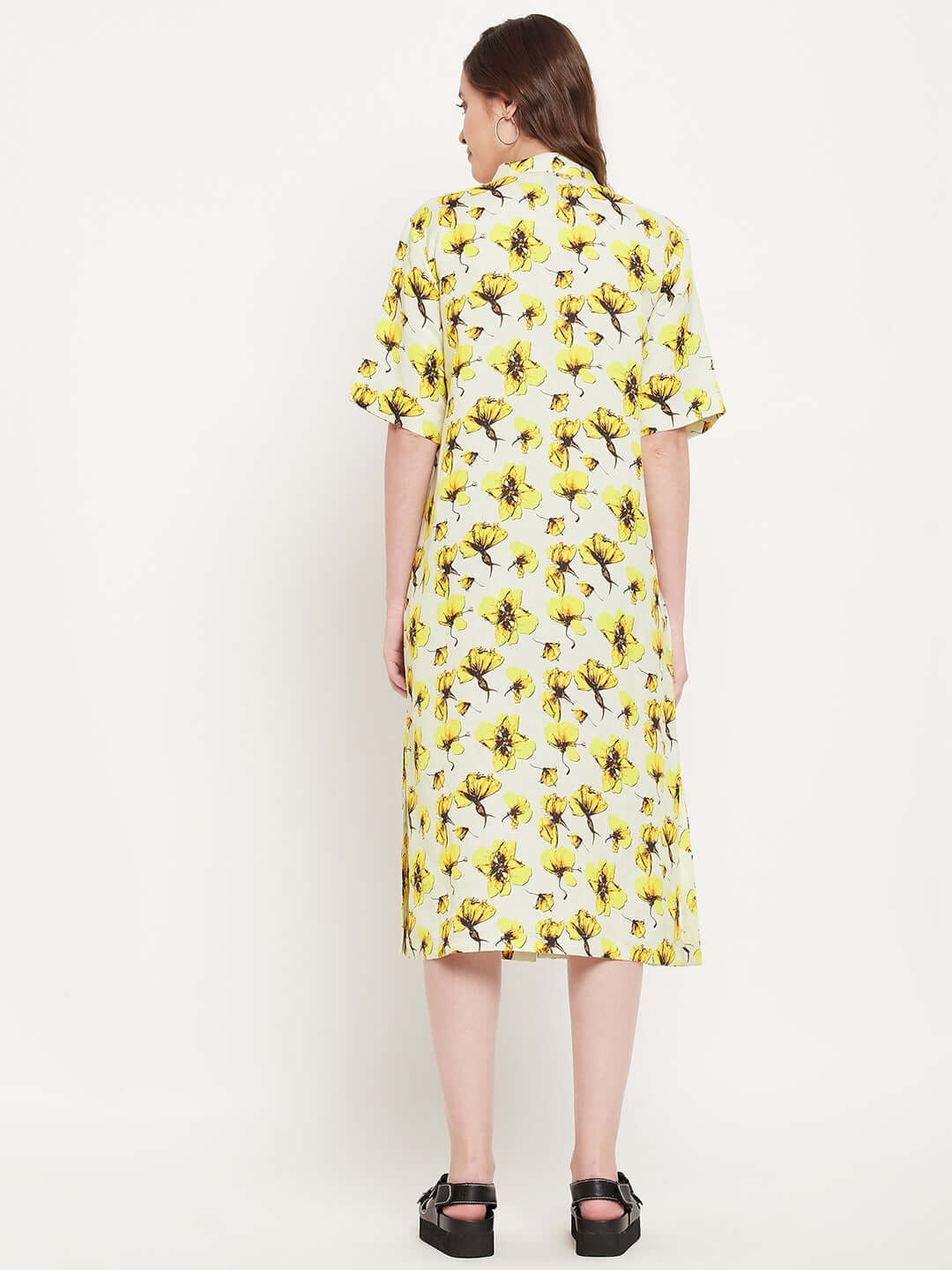 FLORAL A-LINE COTTON DRESS