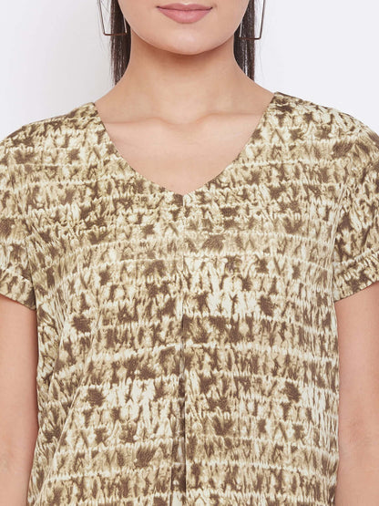 Women's Cotton Printed Regular Fit Tie & Dye T-Shirt