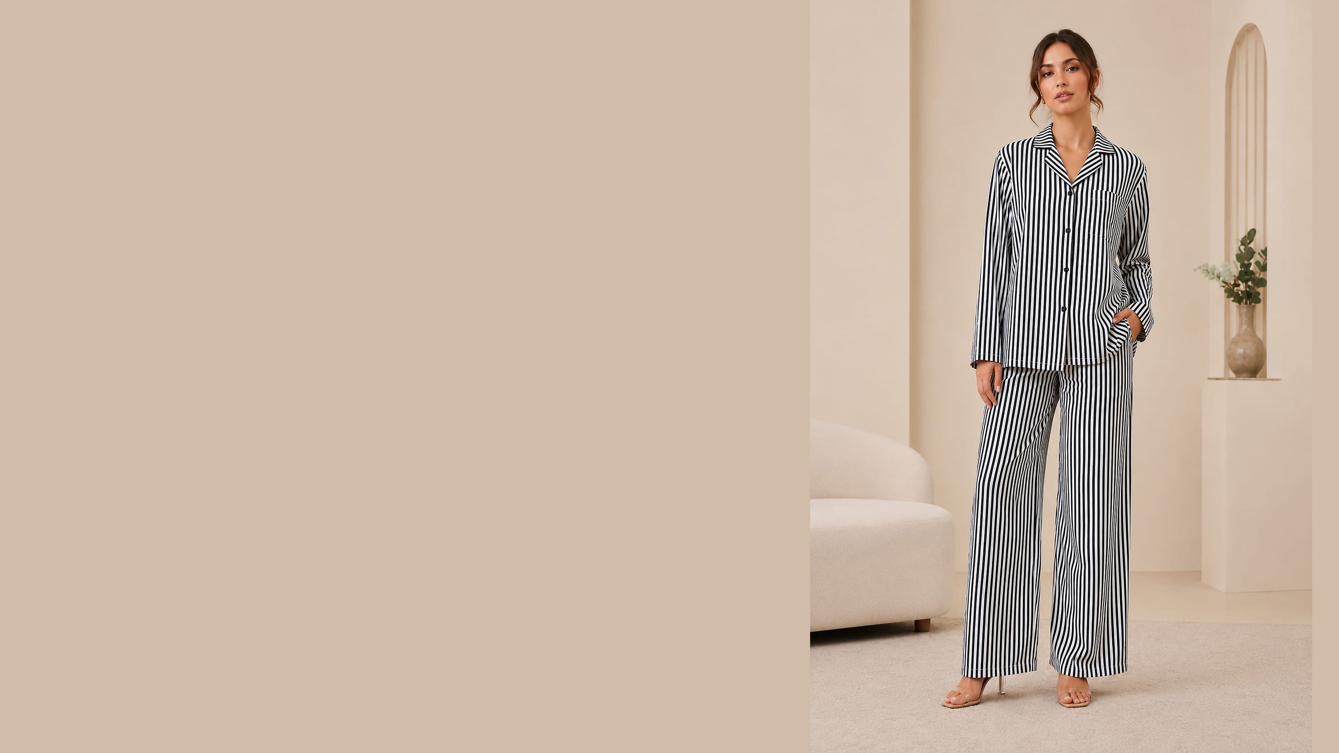 Antimony luxury night suit, editorial photography